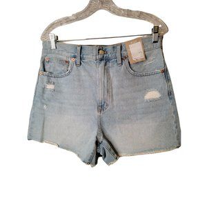 Madewell Women's Momjean Shorts Distressed High Rise Size 29 NWT